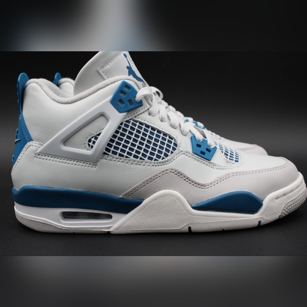 Air Jordan 4 Retro (GS) Off White/Military Blue 6.5Y - Picture 9 of 14